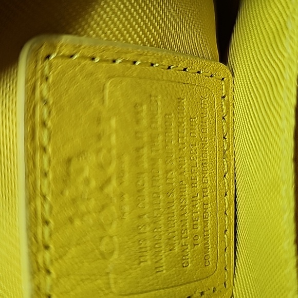 Coach Embossed Small L-Zip Wristlet In Leather (Yellow) - Picture 4 of 5